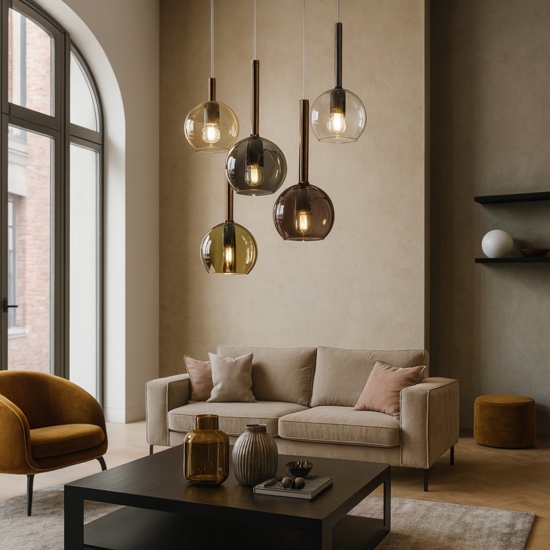 Lampadario per soggiorno moderno vetri multicolor top light