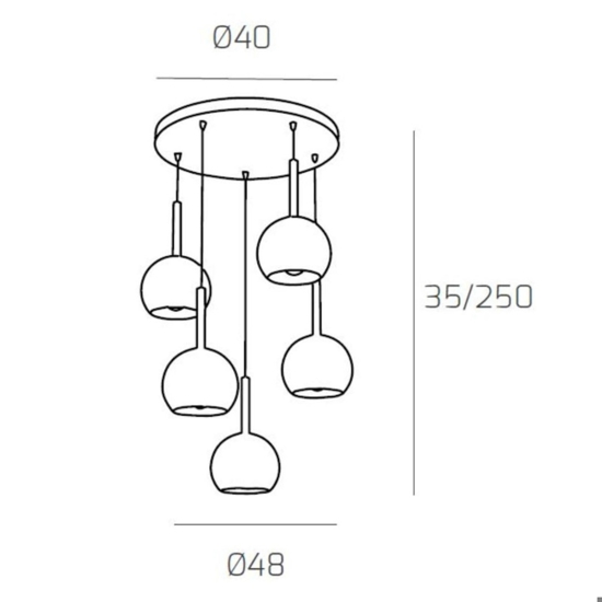Lampadario per soggiorno moderno vetri multicolor top light