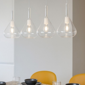 Visualizza i dettagli per Kona top light lampadario moderno bianco 4 luci vetro Kona top light lampadario moderno bianco 4 luci vetro