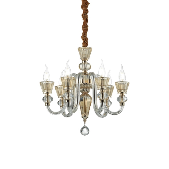 Strauss sp6 ideal lux lampadario di cristallo 5 bracci trasparenti