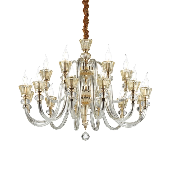Strauss sp18 ideal lux lampadario cristallo 18 bracci trasparente