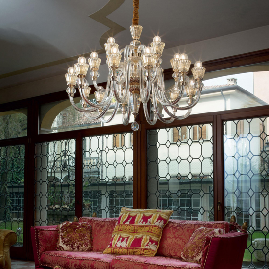 Strauss sp18 ideal lux lampadario cristallo 18 bracci trasparente