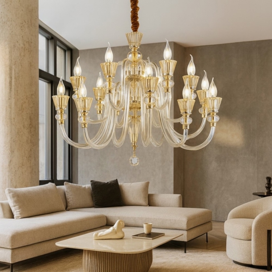 Strauss sp18 ideal lux lampadario cristallo 18 bracci trasparente