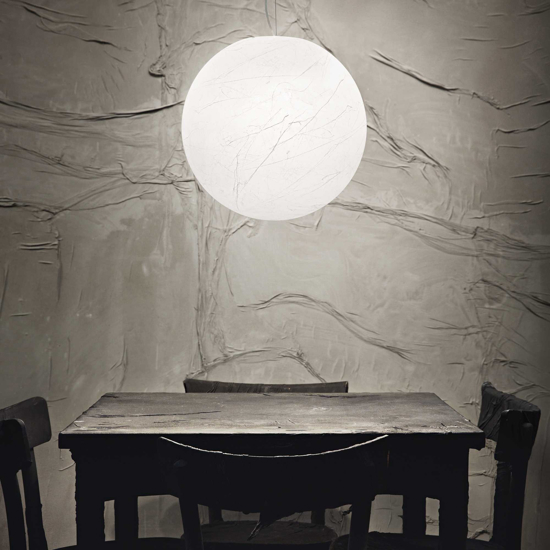 Carta sp1 d40 lampadario sfera bianca effetto carta ideal lux