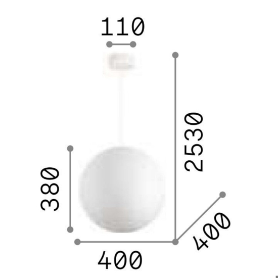 Carta sp1 d40 lampadario sfera bianca effetto carta ideal lux