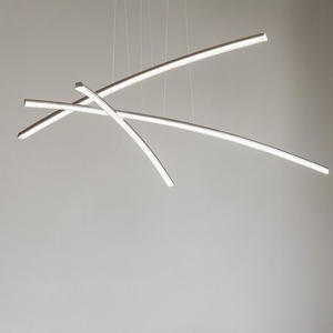Lampadario design per soggiorno moderno bacchette cromo