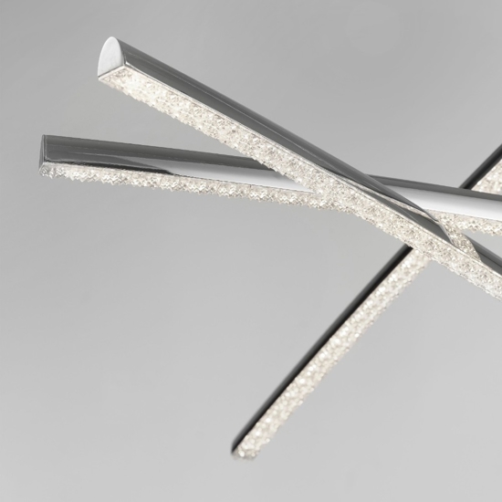 Lampadario design per soggiorno moderno bacchette cromo