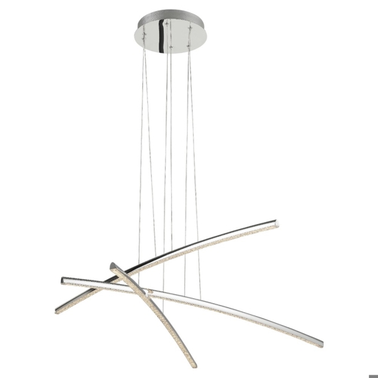Lampadario design per soggiorno moderno bacchette cromo