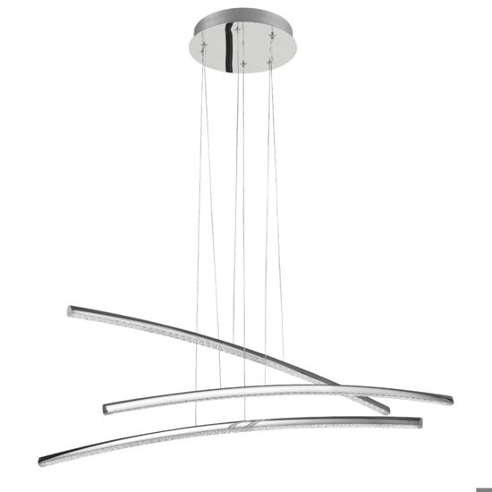 Lampadario design per soggiorno moderno bacchette cromo