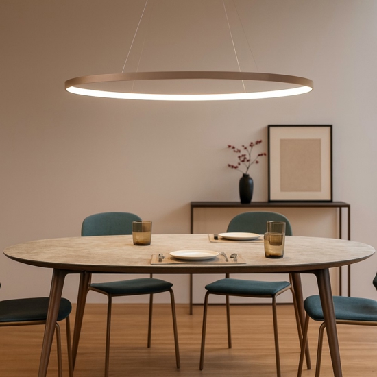 Lampadario ovale sabbia moderno vivida lifering-o led 80w 3000k 4000k