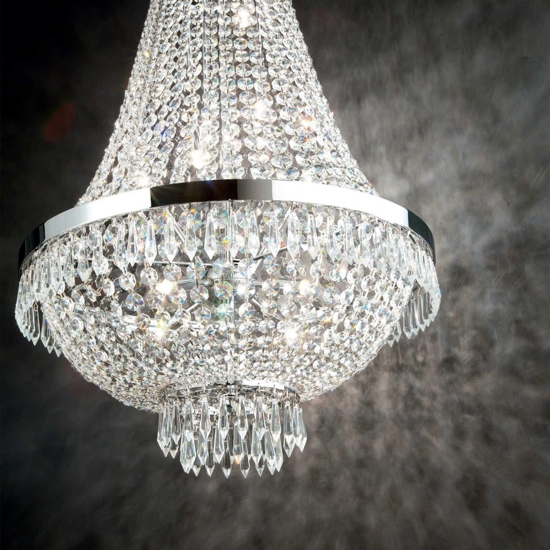 Ideal lux caesar sp6 lampadario di cristallo cromo 6 luci