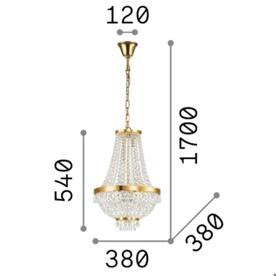 Ideal lux caesar sp6 lampadario di cristallo cromo 6 luci