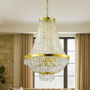 Caesar sp12 ideal lux lampadario di cristallo dettagli oro pendenti