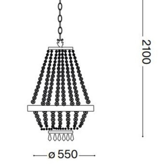 Caesar sp12 ideal lux lampadario di cristallo dettagli oro pendenti