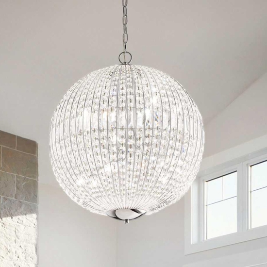 Luxor sp8 ideal lux lampadario di cristallo sfera contemporaneo elegante