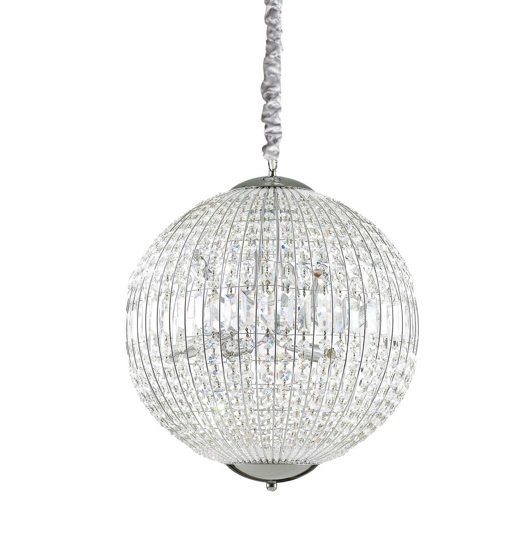 Luxor sp8 ideal lux lampadario di cristallo sfera contemporaneo elegante