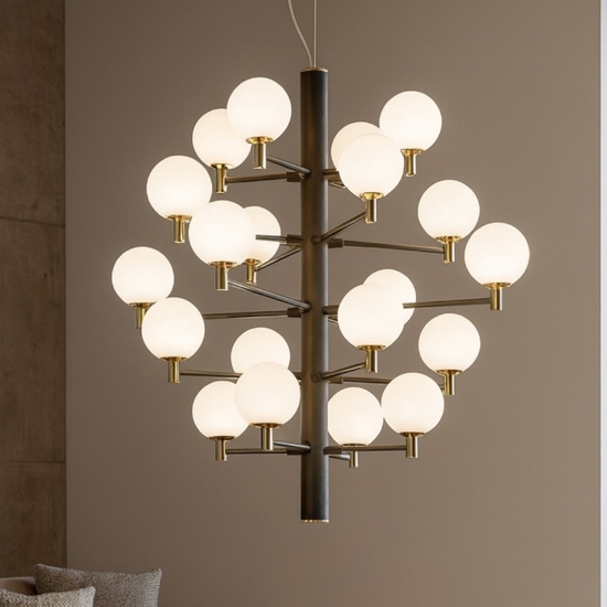 Lampadario per salotto copernico ideal lux sp20 nero