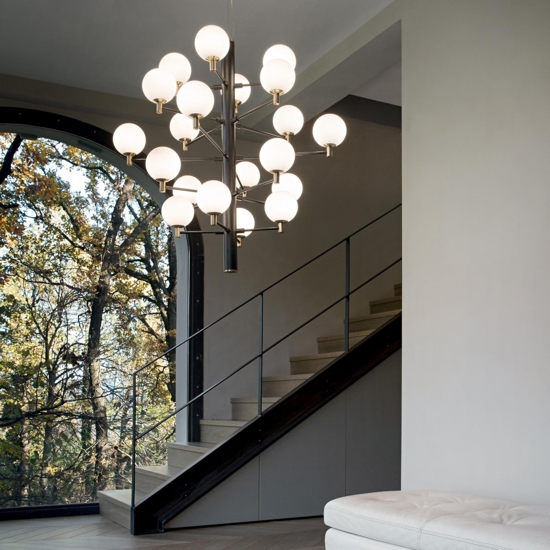 Lampadario per salotto copernico ideal lux sp20 nero