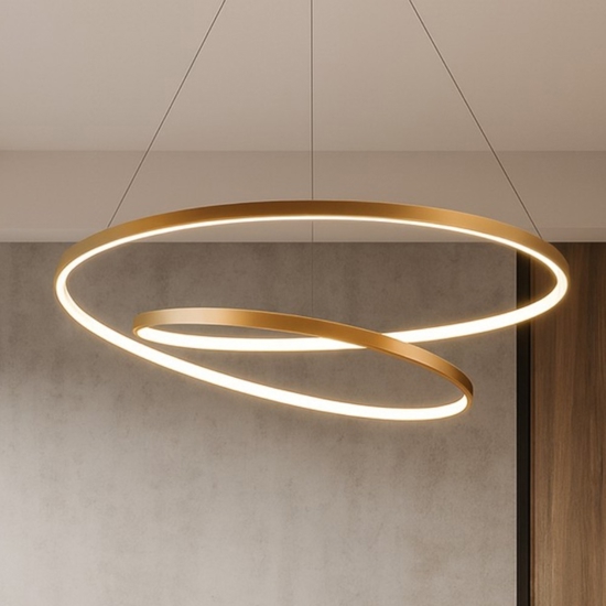 Oz ideal lux oro lampadario moderno led dimmerabile 47w 3000k