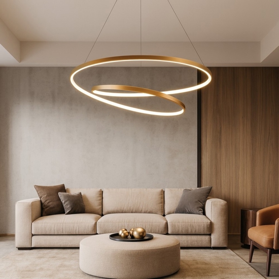 Oz ideal lux oro lampadario moderno led dimmerabile 47w 3000k