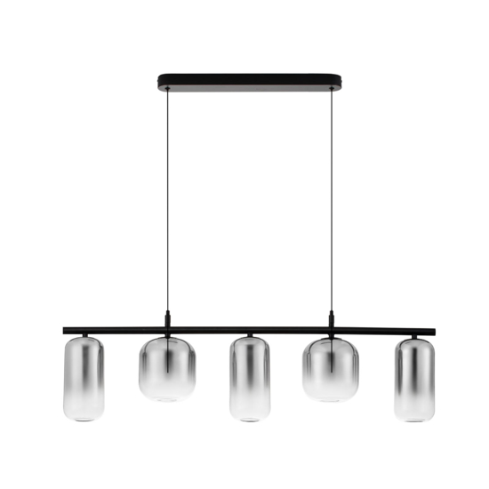 Lampadario led  19w 3000k moderno vetri fume per soggiorno