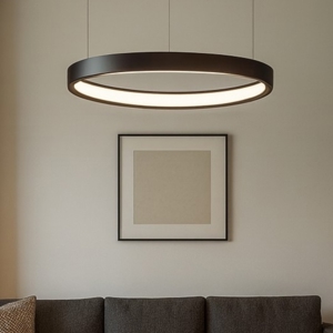 Lampadario moderno cerchio 40cm marrone led