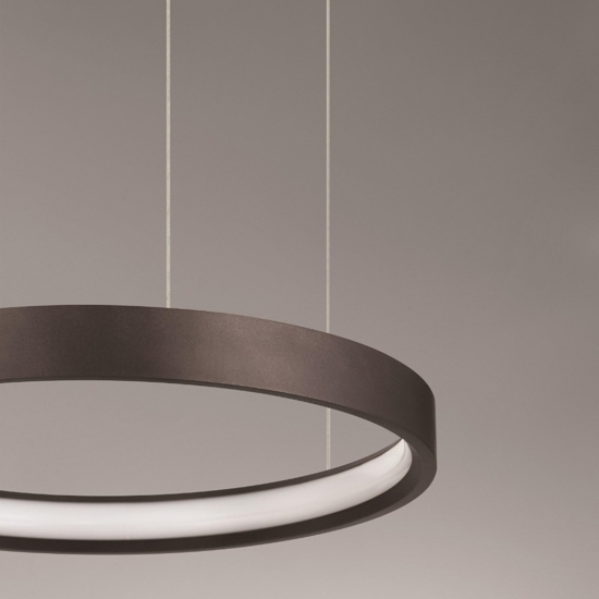 Lampadario moderno cerchio 40cm marrone led