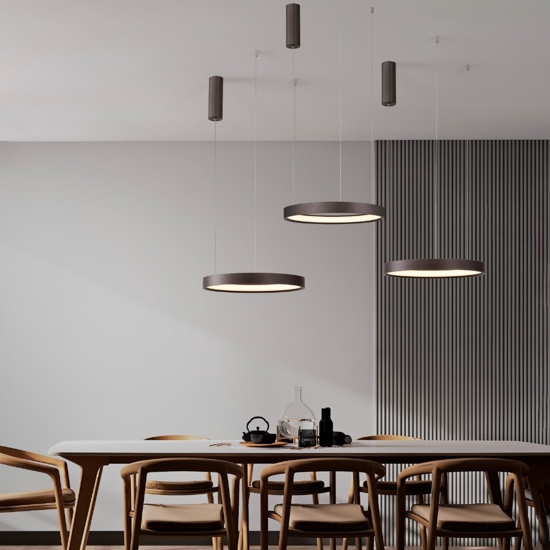 Lampadario moderno cerchio 40cm marrone led