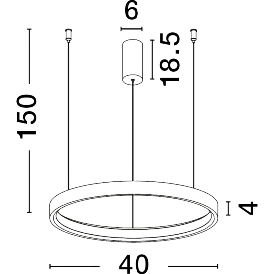 Lampadario moderno cerchio 40cm marrone led