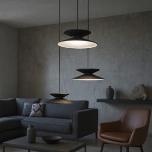 Lampadario led 15w 3000k nero oro moderna