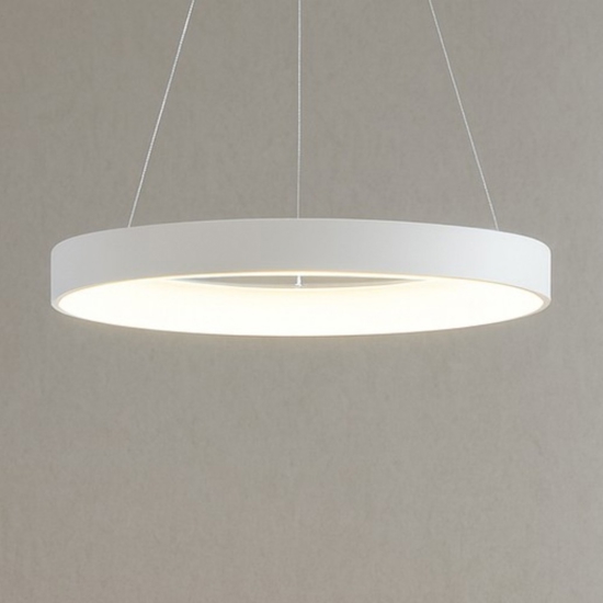 Lampadario cerchio bianco 60cm led dimmerabile 3000k