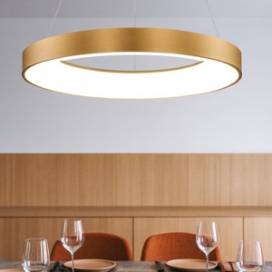 Lampadario moderno cerchio oro 60cm led 3000k dimmerabile