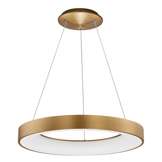 Lampadario moderno cerchio oro 60cm led 3000k dimmerabile