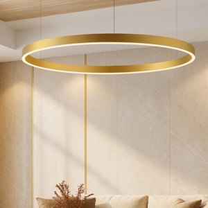 Lampadario cerchio xxl 150cm oro led 80w 3000k dimmerabile