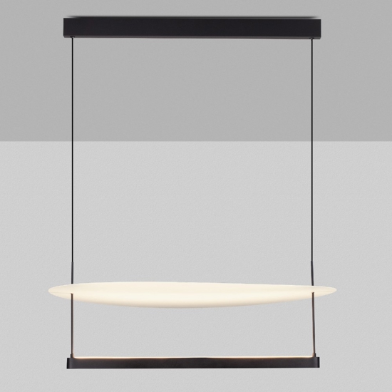 Lampadario per sala moderna nero led 55w dimmerabile 3000k