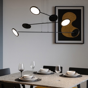 Lampadario nero minimale moderno per sala da pranzo