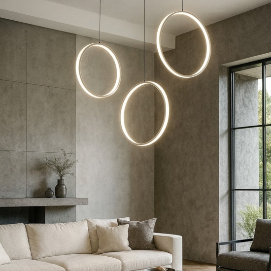 Ondaluce so circus silver lampadario con decentramento led