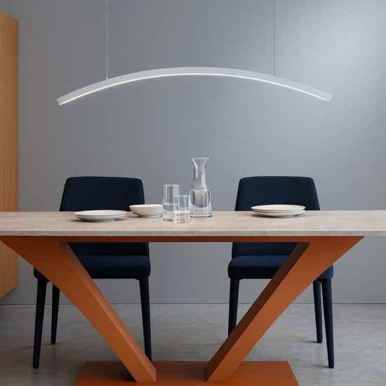 Lampadario design moderno led 30w 3000k bianco vivida bow
