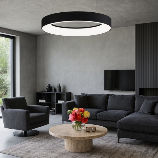 Inner-r vivida 80 lampadario nero led 80w 3000k 4000k dimmerabile