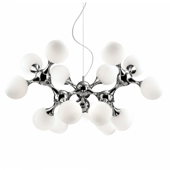 Lampadario nodi sp15 bianco ideal lux design particolare per soggiorno