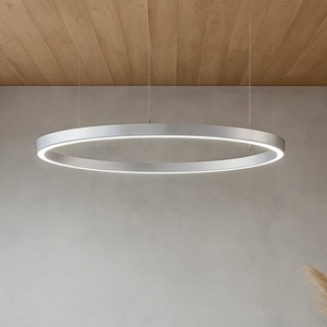 Visualizza i dettagli per Lampadario cerchio grigio 98cm led biemissione 106w 3000k Lampadario cerchio grigio 98cm led biemissione 106w 3000k