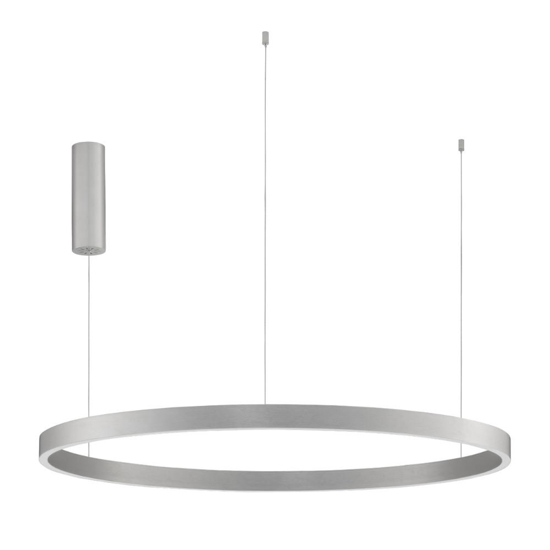Lampadario cerchio grigio 98cm led biemissione 106w 3000k