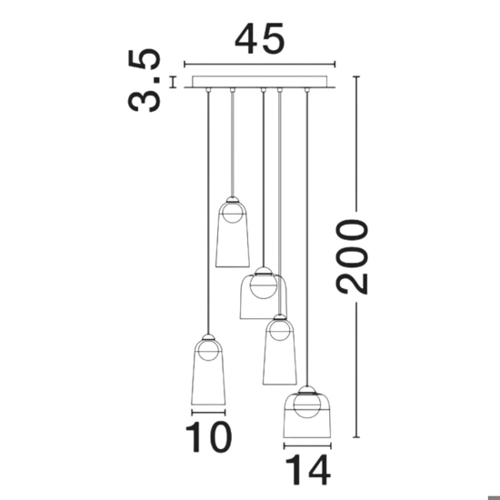 Lampadario moderno da salotto led 3000k con luci pendenti
