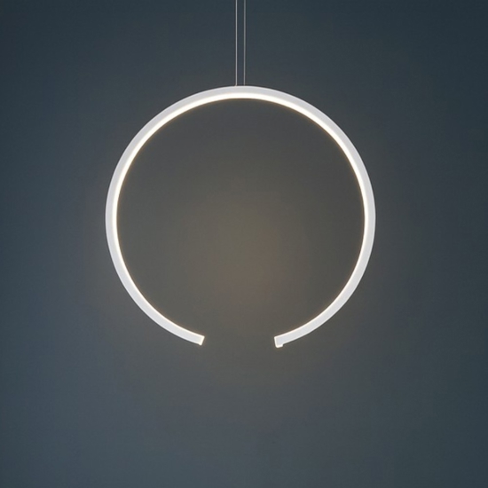 Lampadario moderno led 25w 3000k design bianco vivida olympic