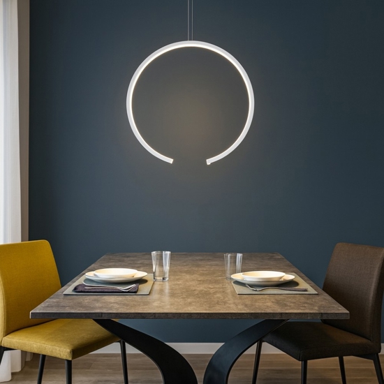 Lampadario moderno led 25w 3000k design bianco vivida olympic