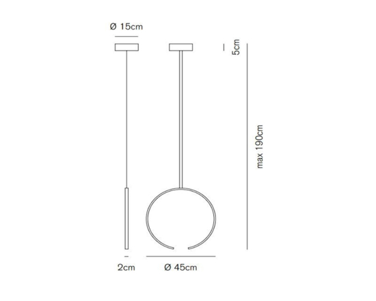 Lampadario moderno led 25w 3000k design bianco vivida olympic