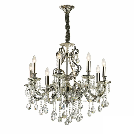 Gioconda sp8 lampadario per salone 8 luci goccia argentato ideal lux