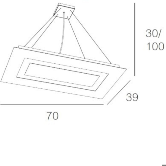 Lampadari moderni rettangolari grigio top light carpet 70cm