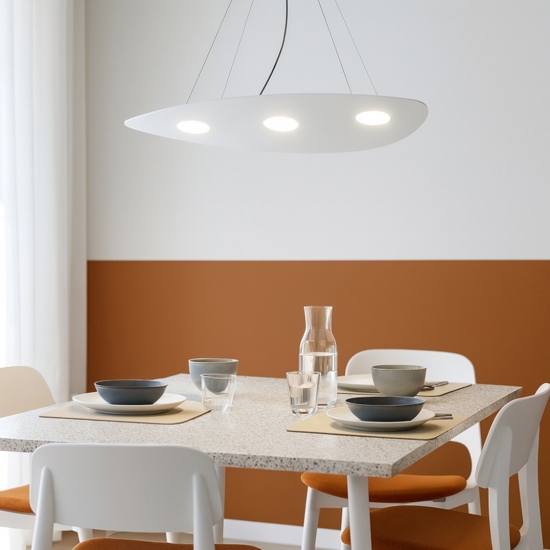 Lampadario particolare moderno bianco per soggiorno toplight shape