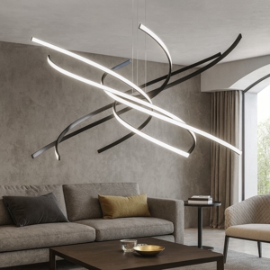 Visualizza i dettagli per Lampadario moderno nero led 88w 3000k tornado toplight Lampadario moderno nero led 88w 3000k tornado toplight